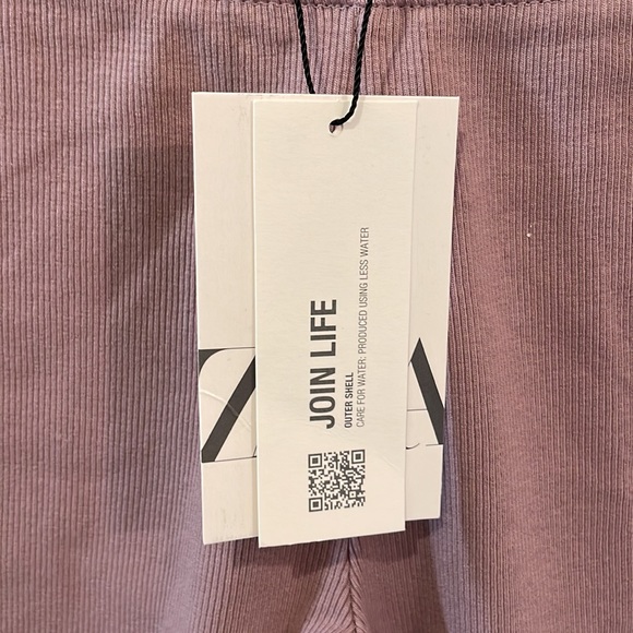 NWT size 7 Zara Girls Mauve Label Detailed Ribbed Leggings! - Picture 6 of 10